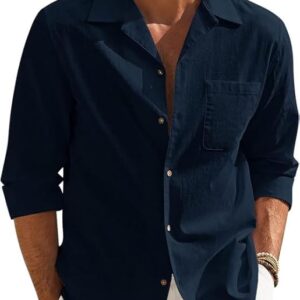 navy blue formal shirts for men